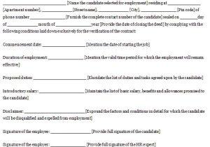 Templates for Employment Contracts Free Printable Employment Contract Sample form Generic