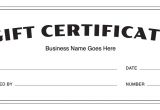 Templates for Gift Certificates Free Downloads Business Gift Certificate Template Template