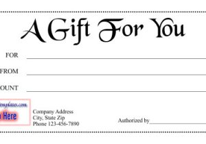 Templates for Gift Certificates Free Downloads Gift Certificate Template 1