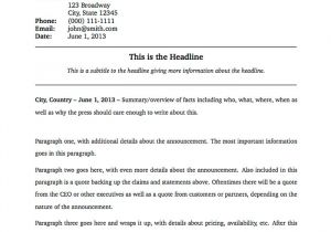 Templates for Press Releases Latex Templates Miscellaneous