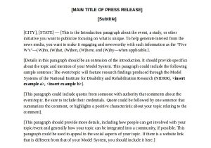 Templates for Press Releases Press Release Template 20 Free Word Pdf Document
