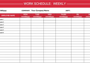 Templates for Work Schedules Weekly Work Schedule Template I Crew