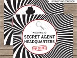 Templating Agent Spy Party Backdrop Welcome Sign Secret Agent Party