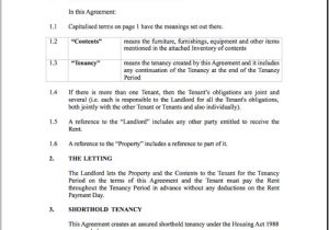 Tenant Contract Template Uk Rental Agreement Doc Real Estate forms