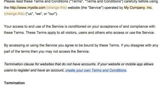 Term and Condition Template Sample Terms and Conditions Template Termsfeed