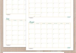 Term Calendar Template 2017 Half Size Monthly Calendar Printables