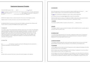 Terms and Conditions Of Employment Template Written Agreement Template Choice Image Template Design