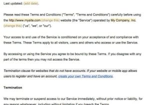 Terms and Conditions Template Ecommerce Sample Terms and Conditions Template Termsfeed