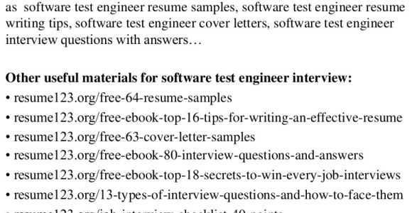 Test Engineer Resume Headline top 8 software Test Engineer Resume Samples