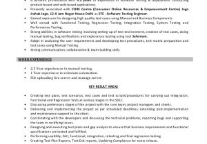 Test Engineer Resume Resume for software Test Engineer