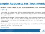 Testimonial Request Email Template Request for Testimonial Sample