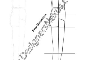 Textiles Body Templates Full Body Female Dress form Fashion Template Sketch V6