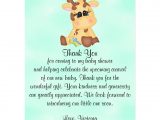 Thank You Baby Card Wording Baby Shower Gender Neutral Giraffe Postcard Baby Shower