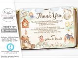 Thank You Baby Card Wording Nursery Rhyme Baby Shower Thank You Card Mother Goose Thank