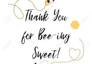Thank You Birthday Card Wording Text Thank You for Being Sweet with Bee Honey Cute Card