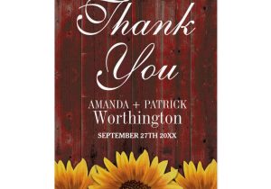 Thank You Card Background Image Country Barn Wood Rustic Sunflower Thank You Cards Zazzle