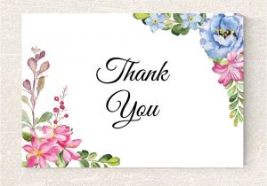 Thank You Card Background Image Wedding Thank You Card Printable Floral Thank You Card
