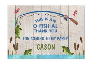 Thank You Card Birthday Party O Fish Al Thank You Card Zazzle Com with Images