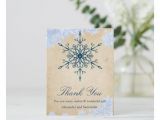 Thank You Card Birthday Wording Vintage Snowflakes Winter Snowflake Thank You Card Zazzle