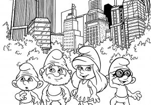 Thank You Card Coloring Page the Smurfs In town Coloring Pages for Kids Printable Free
