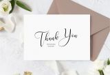 Thank You Card Design for Wedding Calligraphy Wedding Thank You Card Template Black and White