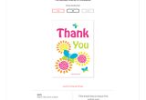 Thank You Card Email Template Colorful Thank You Card with butterflies Invitations