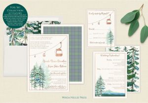 Thank You Card Envelope Size Ski Druckbare Hochzeitseinladungen Digital Berg Gondel