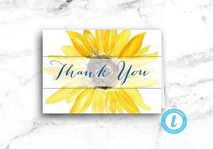 Thank You Card Examples Wedding Sunflower Thank You Card Rustic Wedding Thank You Bridal