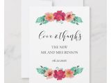Thank You Card Flower Design Elegant Floral Design Wedding Love Thanks Card Zazzle