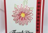 Thank You Card Flower Design Real Red Daisy Delight Quick Easy Thank You Card Using