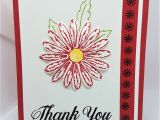 Thank You Card Flower Design Real Red Daisy Delight Quick Easy Thank You Card Using