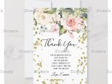 Thank You Card Flower Girl Elegant Spring Flowers Pink Floral Thank You Card Zazzle