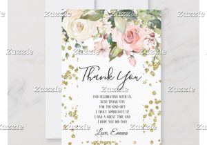 Thank You Card Flower Girl Elegant Spring Flowers Pink Floral Thank You Card Zazzle