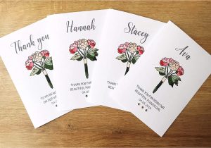 Thank You Card Flower Girl Maid Of Honour Bridesmaid Personalised Thank You Flower Girl
