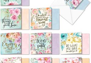 Thank You Card Flower Girl Wording Nobleworks Words Of Encouragement assortment Of 10 Blank Inspirational Friendship Cards with Envelopes 4 8 X 6 6 Inch Acq4979frb B1x10