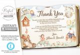 Thank You Card Flower Girl Wording Nursery Rhyme Baby Shower Thank You Card Mother Goose Thank