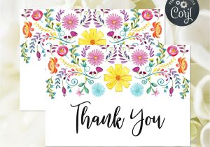 Thank You Card for Bridesmaid Editable File Fiesta Thank You Card Mexican Bridal Shower