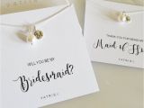 Thank You Card for Bridesmaid Personalised Bridesmaid Pearl Necklace Gift Box