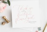 Thank You Card for Bridesmaid Personalised Thank You Bridesmaid Card Mock Rose Gold