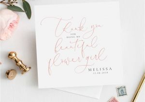 Thank You Card for Bridesmaid Personalised Thank You Bridesmaid Card Mock Rose Gold