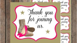 Thank You Card for Farewell Party Girly Military Farewell Party Thank You Card Goody Bag Tag