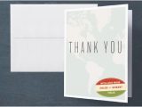 Thank You Card for Farewell Party Map and Luggage Farewell Party Thank You Cards by