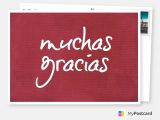 Thank You Card for Gift Card Muchas Gracias Red Carpet Thank You Cards Quotes