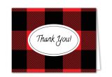 Thank You Card for Your Hard Work Buffalo Plaid Thank You Cards Free Download Easy to