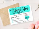 Thank You Card Ideas for Business Diy Printable Thank You Card for Your order Teal & Gold