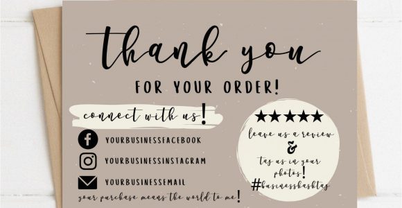 Thank You Card Ideas for Business Instant Download Thank You Card Editable and Printable