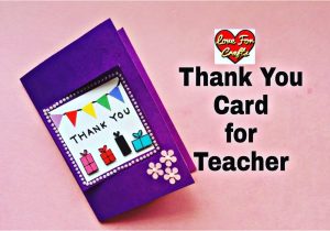 Thank You Card Kaise Banate Hain Thank You Card for Teacher Easy Handmade Greeting Card Diy Gift Idea