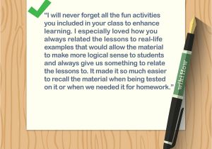 Thank You Card Kindergarten Teacher 4 Ways to Write A Thank You Note to A Teacher Wikihow
