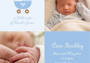 Thank You Card New Baby Pram Time Boy Sleepymoon Cards
