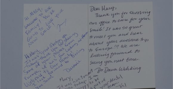 Thank You Card Note Ideas the Power Of A Thank You Card New Dentist Blog
